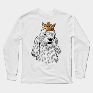 Petit Basset Griffon Vendeen Dog King Queen Wearing Crown Long Sleeve T-Shirt